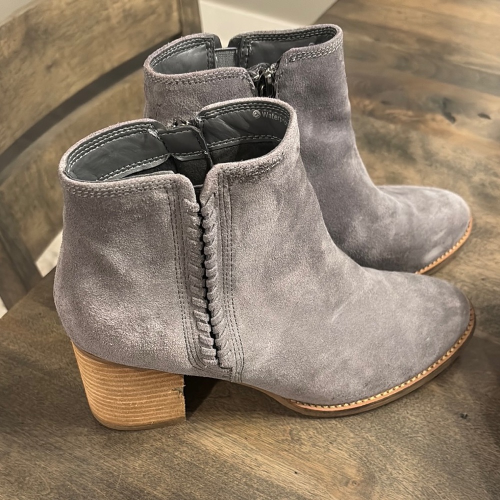 Gray Suede Ankle Boots
